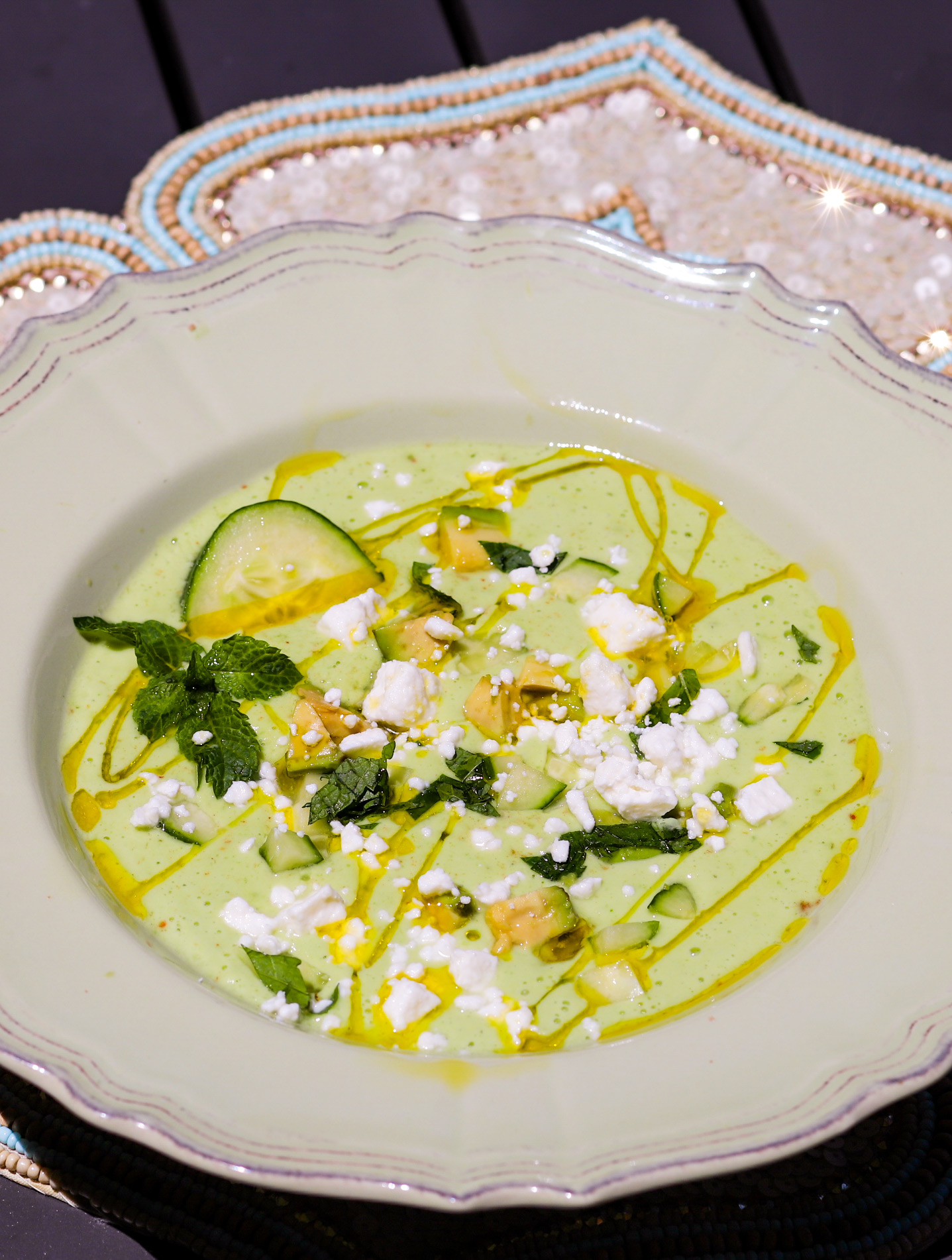 Delicious Keto Chilled Cucumber Feta Soup, Especially Great for Summer!