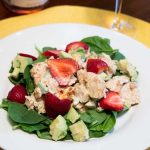 Chicken Salad on Table with Dry Farm Wine