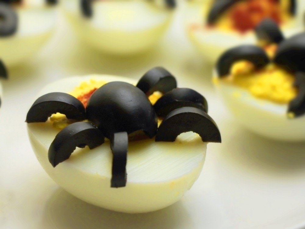 Hämähäkki Halloween Deviled Eggs